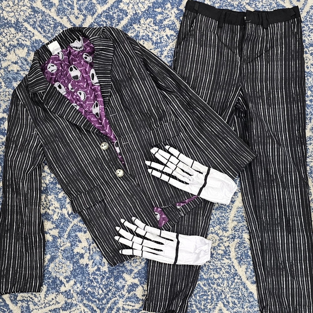 Jack Skellington Suit- Large Child(blazer, Pants and Gloves) Halloween Costume